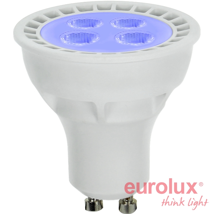 דיקרויקה 4 לדים 1 וואט אור כחול חיבור GU10