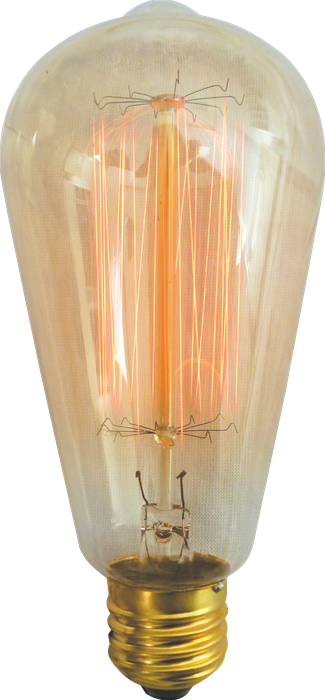 להט פחם אגסי 64 230V E27 2000K 60W